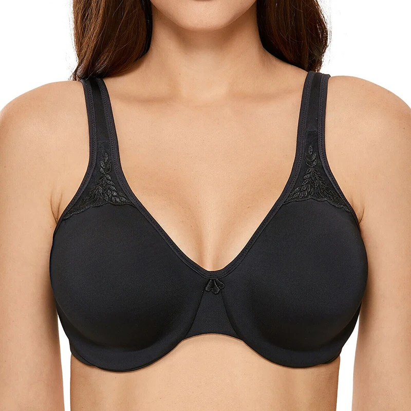 Женский бюстгальтер без подкладки размера плюс полностью закрытый кружевной с