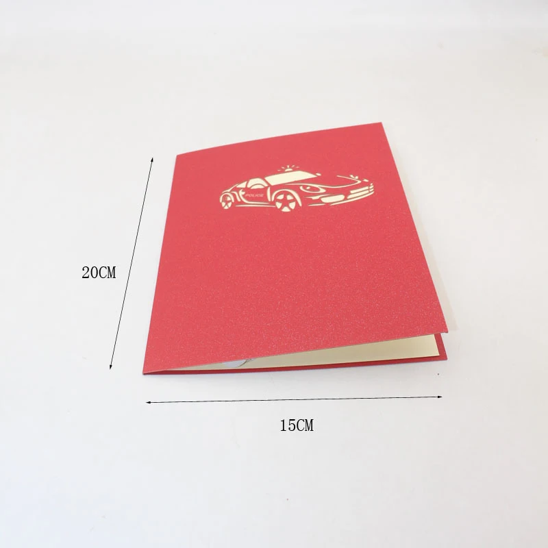 3D Ручная резьба мультфильм автомобиль белый бумага Пригласительные открытки
