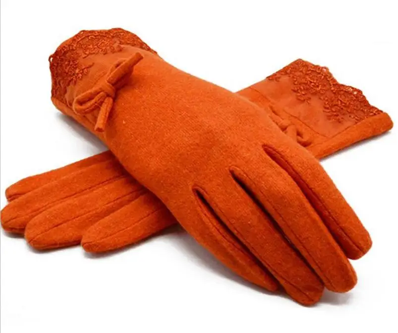 G099 Orange VIIANLES/кружевные кашемировые перчатки, женские модные теплые зимние теплые перчатки, лыжные ветрозащитные защита для рук, удобные перчатки - Color: G099 Orange