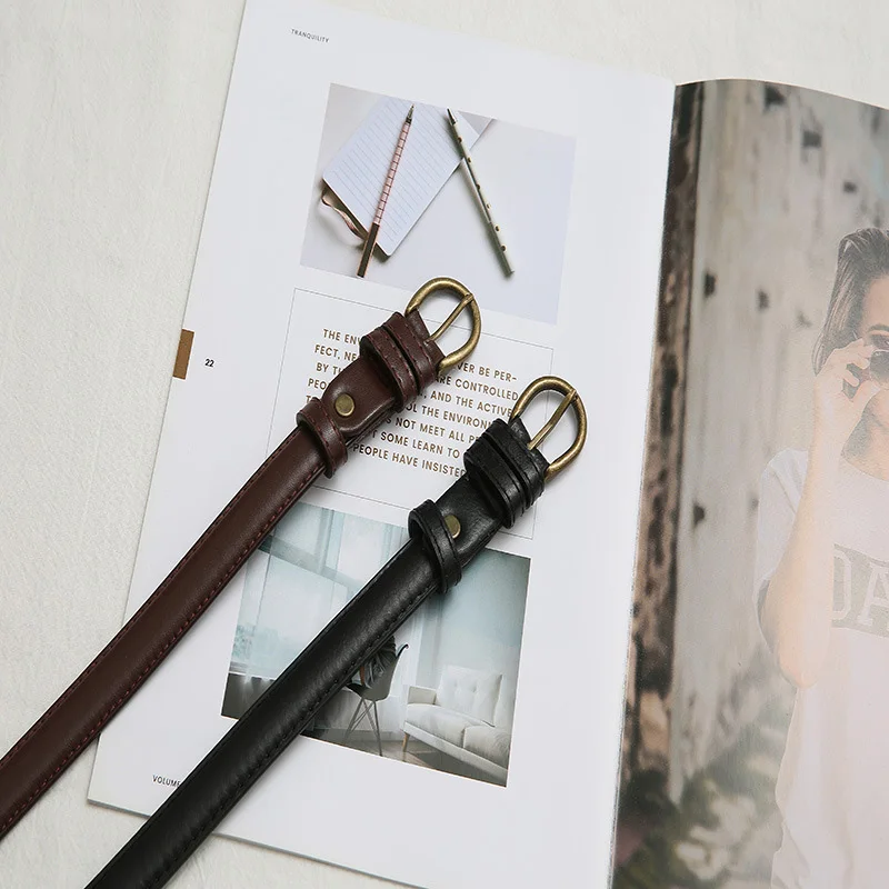 20202 корейские модные ремни для ремня винтажная Пряжка Тонкий поясной ремень с