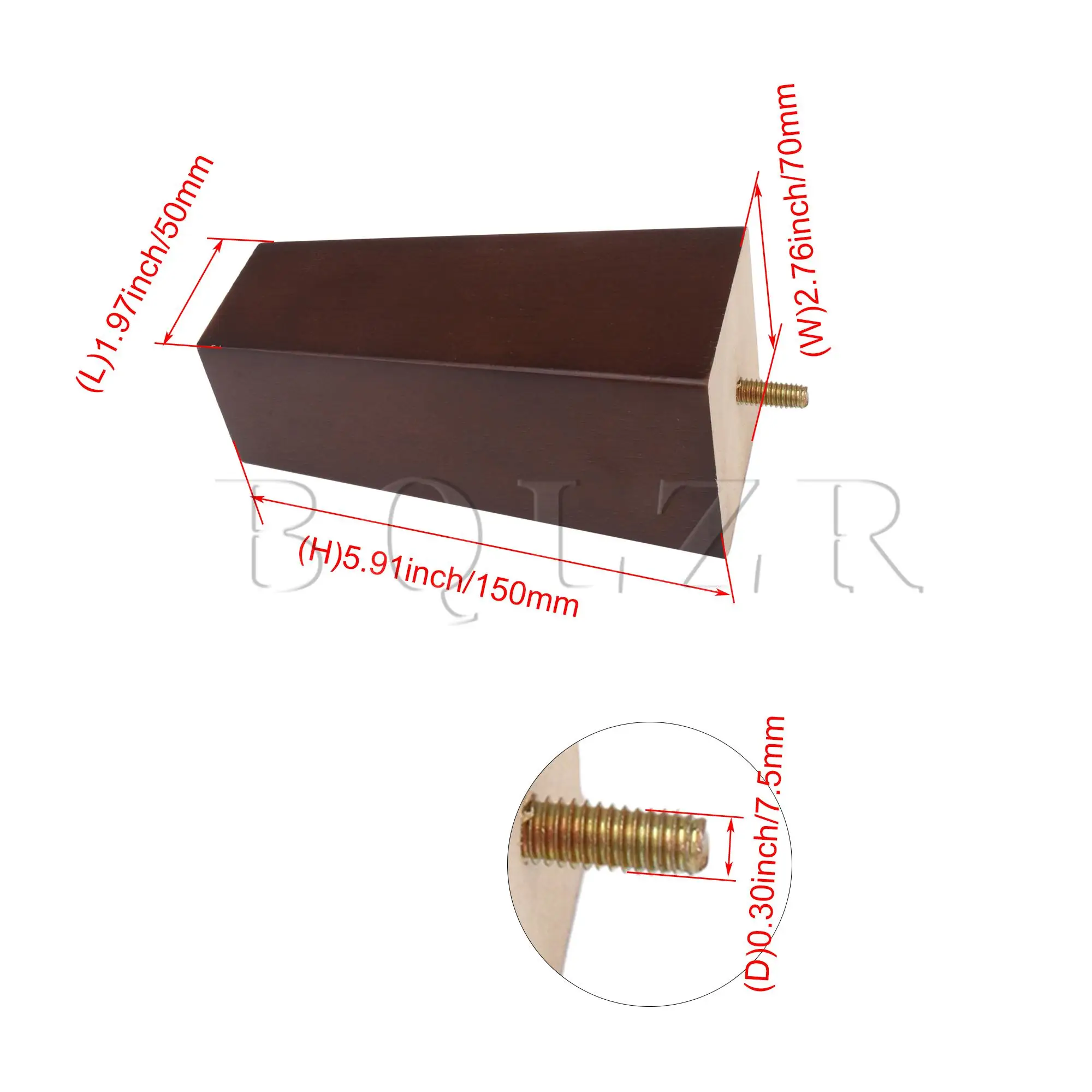 

BQLZR 4 Pieces Sofa Wood Dresser Replacement Legs with Metal Screw H5.91inch