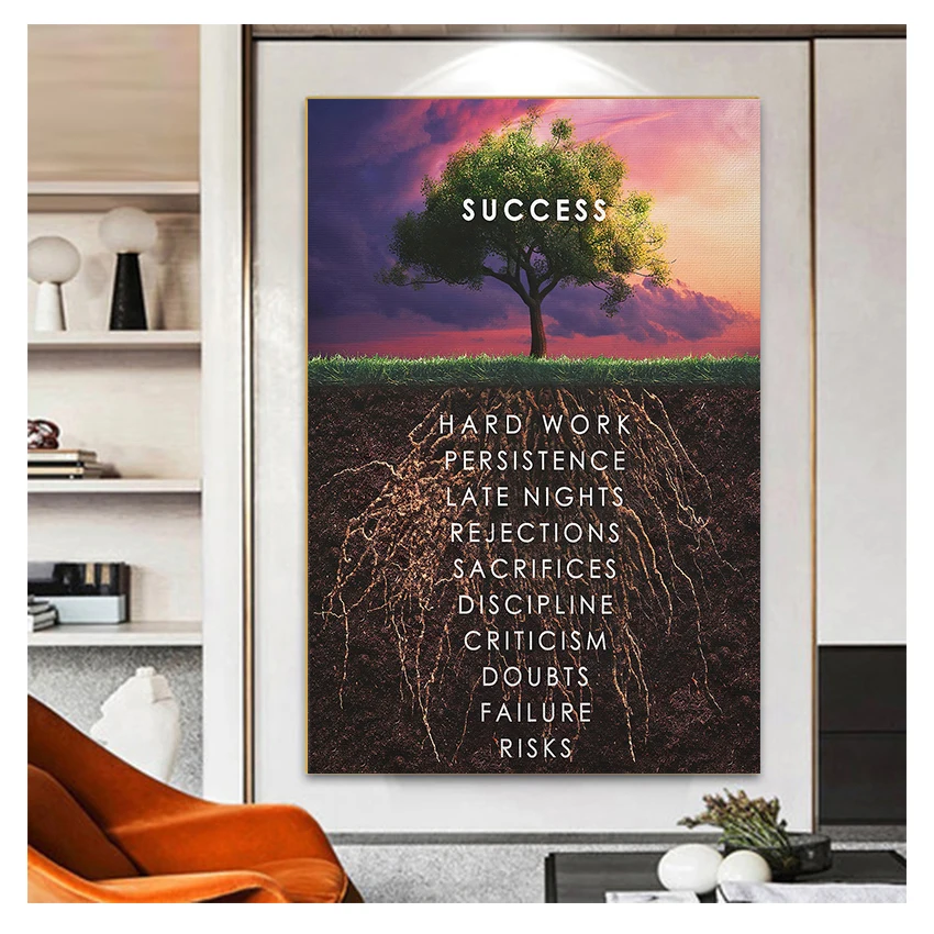 Вдохновляющие успехи искусственный Декор для дома модульная рамка картины в