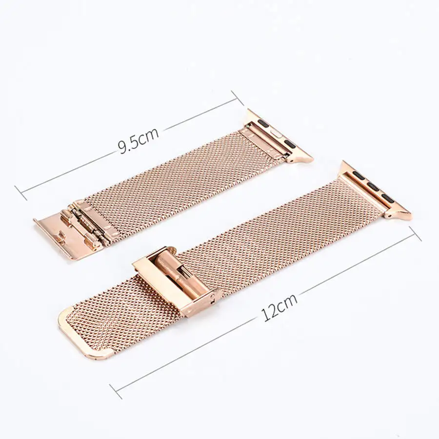 38mm 42mm Stainless Steel Milan Mesh Watch Bands Straps Watch Accessories Suitable For Apple Iwatch1/2/3/4 Watch