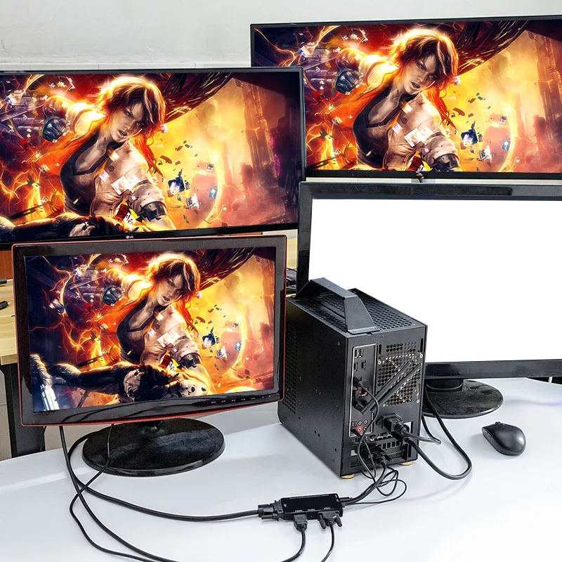 Адаптер VGA DVI 4 в 1 многофункциональный аудио USB конвертер для компьютера ПК