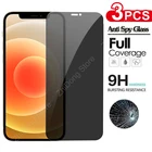 Комплект из 3 предметов, защитная пленка, защитная пленка Анти-Шпион Защитная пленка для экрана для IPhone 12 11 Pro XS MAX X XR 7 8 плюс непрозрачная защитная пленка из закаленного стекла