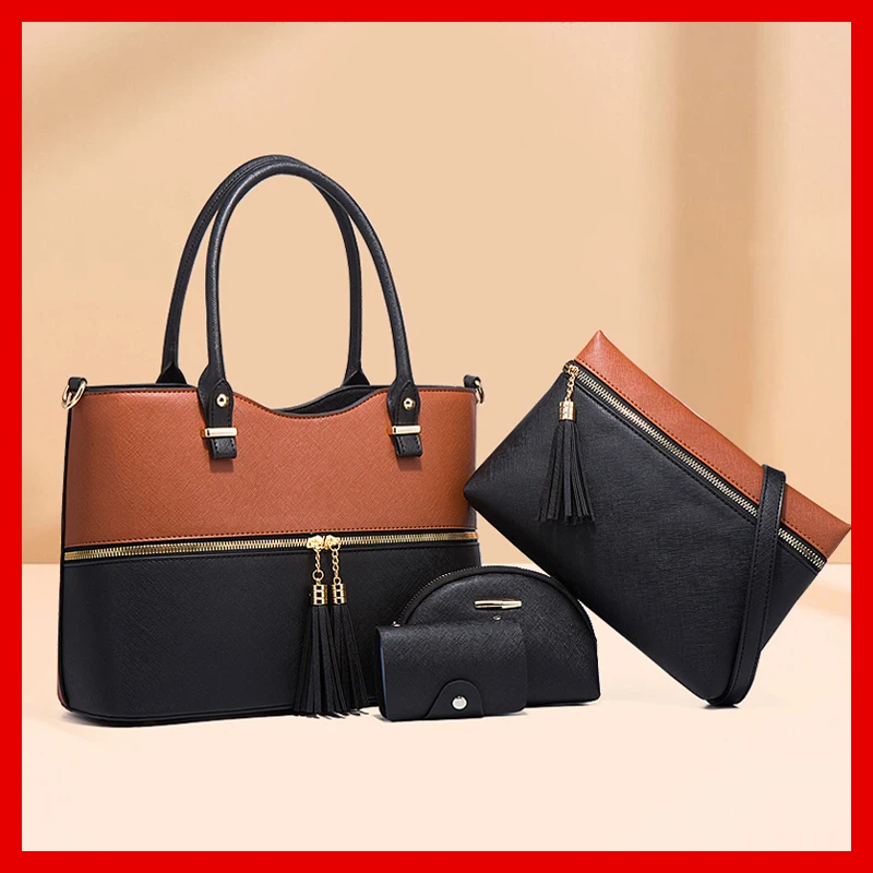 

Women's Handbag PU leather Shoulder bag designer Luxury 2021new 4 PCS Crossbody Clucth Purse Wallet Ladies Shoulder bag