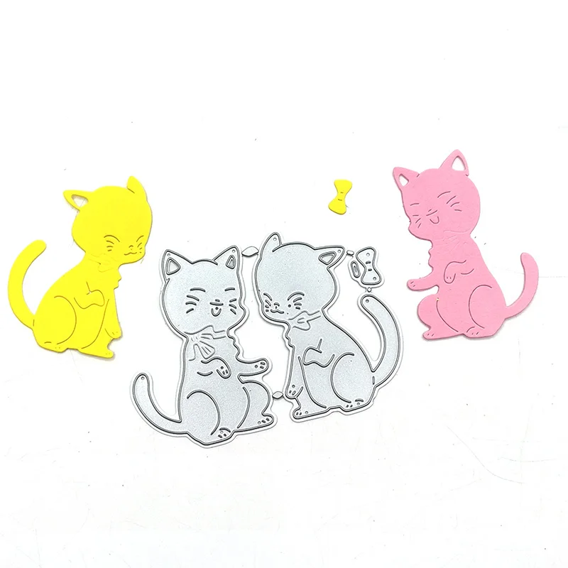 

Julyarts Two Cats Dies Scrapbooking Nouveau Cutting Die for Scrapbooking DIY Cards Stencil Paper Craft Handmade Album