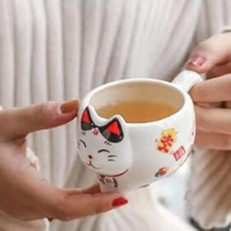 100 мл японский Стиль манэки нэко \ эспрессо чашки Kawaii Lucky Cat кружка для Чай Керамика