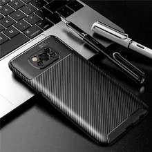 For Xiaomi Poco X3 Case Cover Shockproof Soft Silicone Carbon Fiber Back Cover For Xiaomi Poco X3 Bumper For Xiaomi Poco X3 NFC