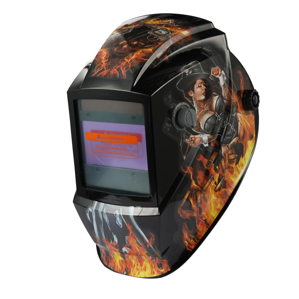 

New Solar Automatic Dimming Electric Welding Mask/Helmet/Welder Cap/Lens/Face Mask 4 Sensors External Adjustment DIN5-DIN13
