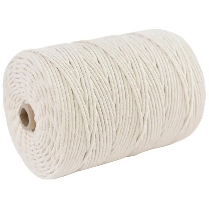Прочный белый хлопковый шнур 200 м натуральный бежевый витой веревка для
