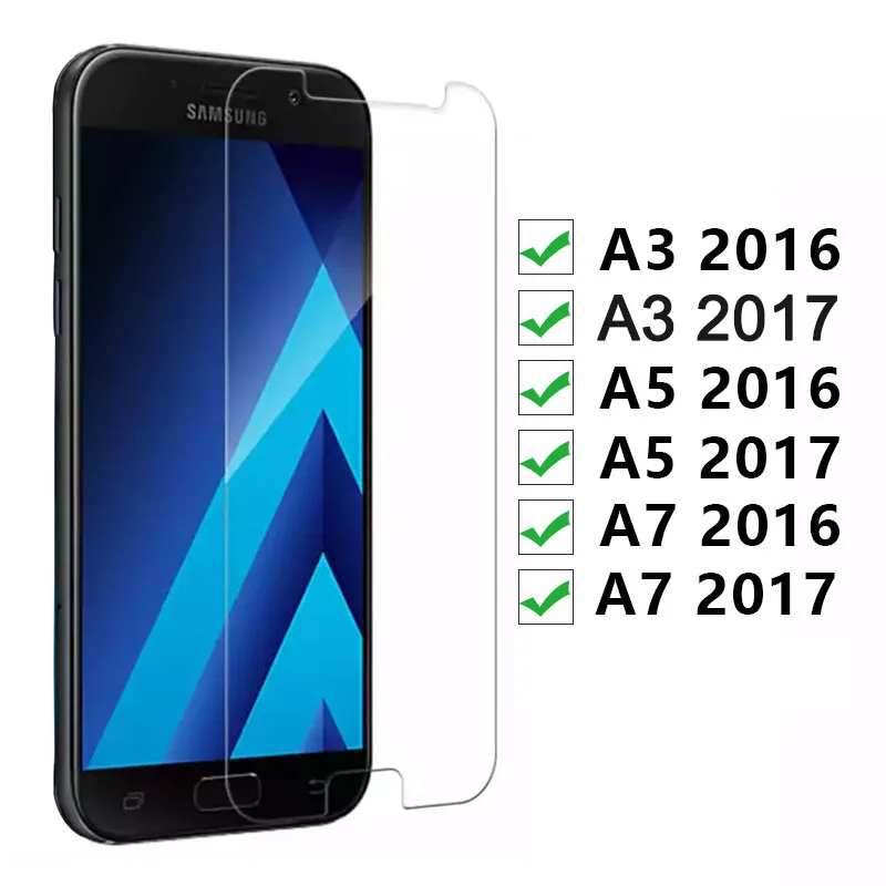 2 шт. с уровнем твердости 9H HD закаленное Стекло для Samsung Galaxy A5 2017 A7 A3 2016 A32016 A72016 A32017