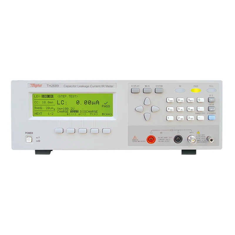 

Tonghui TH2689 Output 800V Leakage Current IR Meter for Capacitor Max Charging Current 500mA