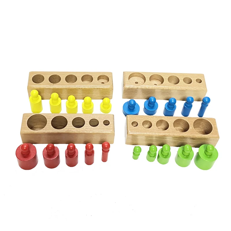 treeyear baby montessori educational wooden toys colorful socket cylinder block set for children educational free global shipping
