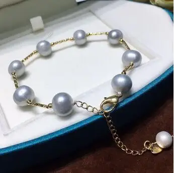

9-10mm near circle fashion Natural freshwater pearl Bracelet Jewelry
