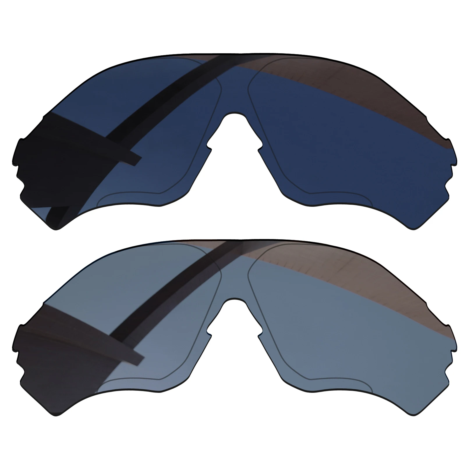 

Bsymbo 2 Pairs Pitch Black & Sliver Grey Polarized Replacement Lenses for-Oakley EVZero Range OO9327 Frame