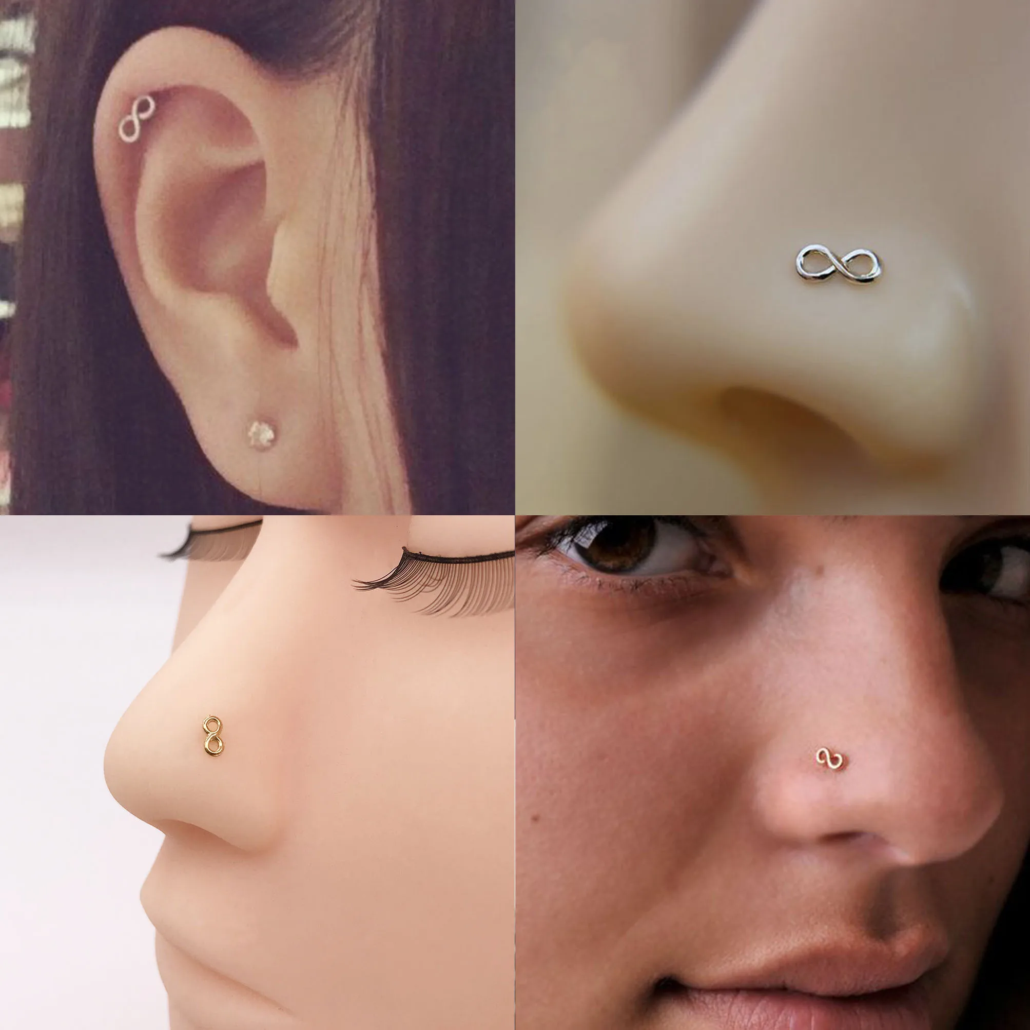 Женское кольцо для пирсинга украшение носа из серебра 925 пробы 1 шт. | Украшения и