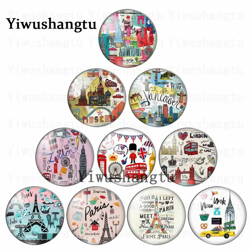 10 шт., разнообразные Стеклянные Кабошоны, 12/20/25/30 мм