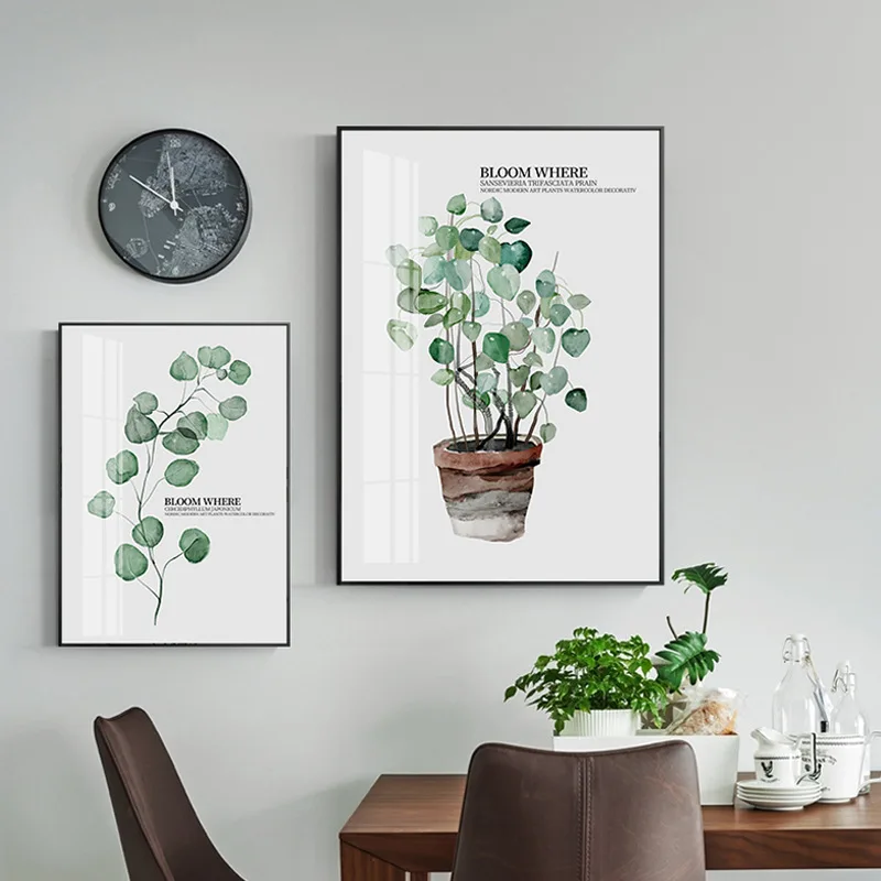 Спрей цвет тропических растений листья скандинавские в горшке зеленый лист