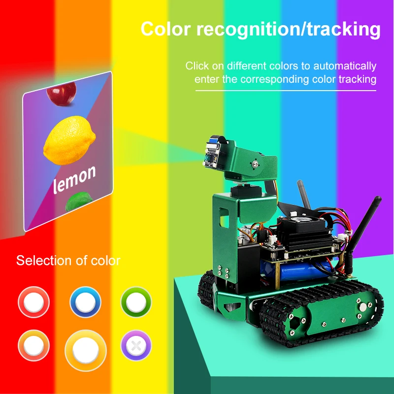 Yahboom Artificial Intelligence Jetbot AI Visual Tank Robot Car Kit based on Jetson Nano Board 4GB for Christmas Gift | Игрушки и хобби