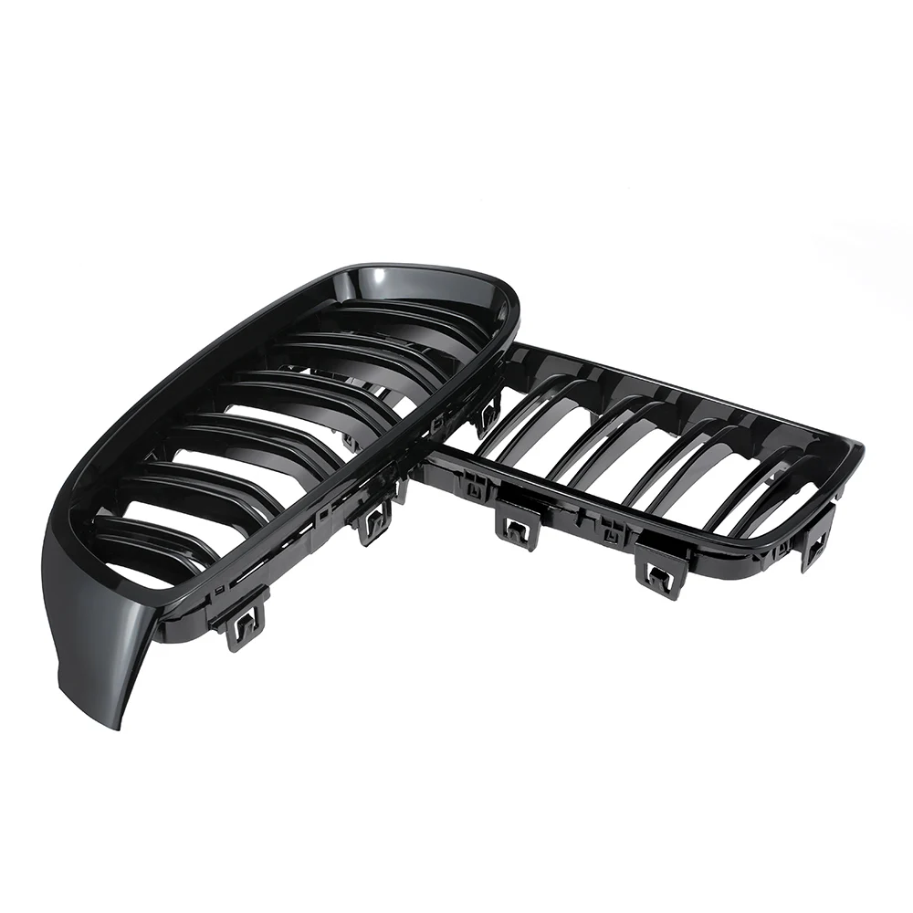 

Gloss Black Front Kidney Grille Double Slat M4 Sport Style Grill for F22