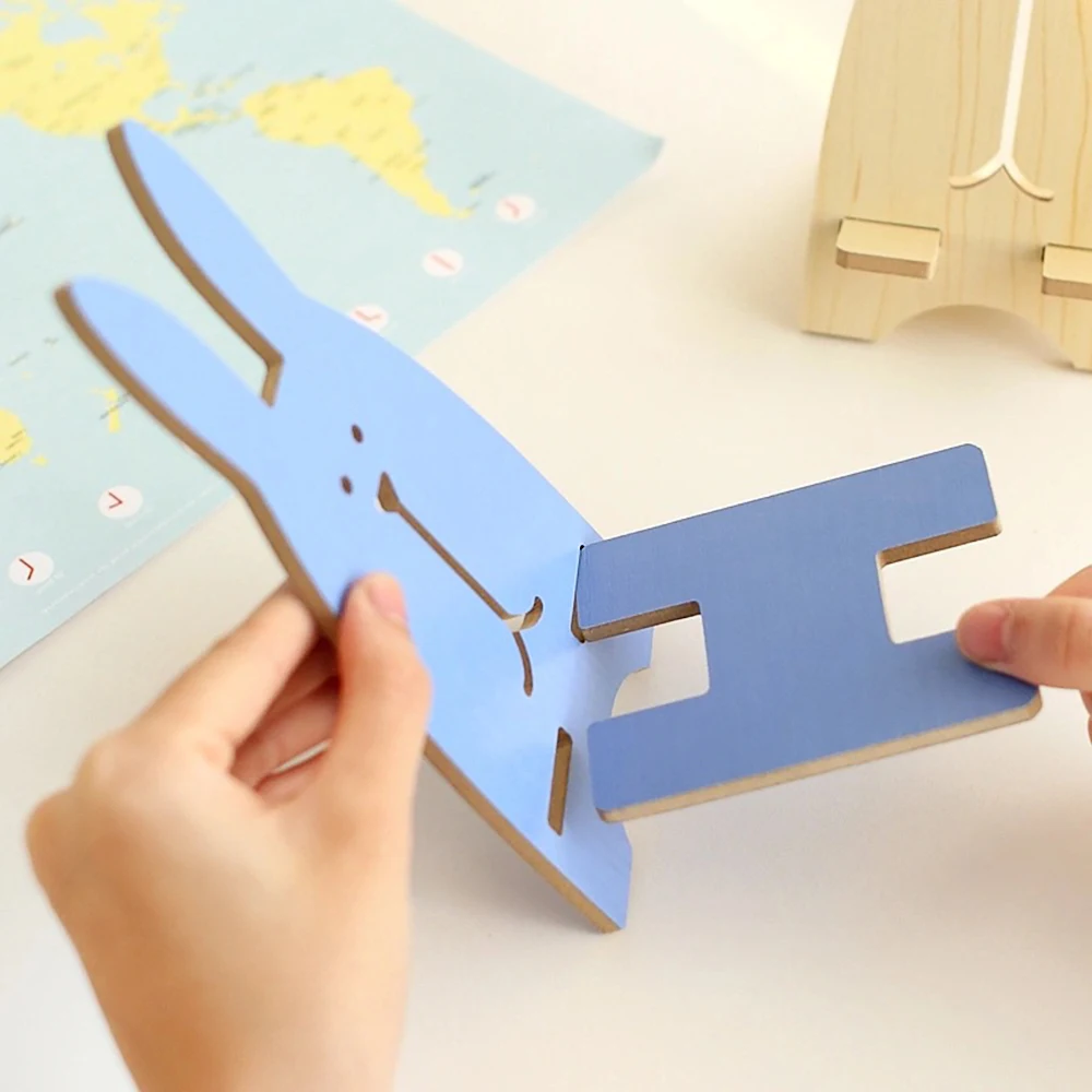 ihuigol cute bunny mobile phone holder desktop cell phone stand detachable for iphone 11 12 7 8 ipad samsung wood tablet support free global shipping