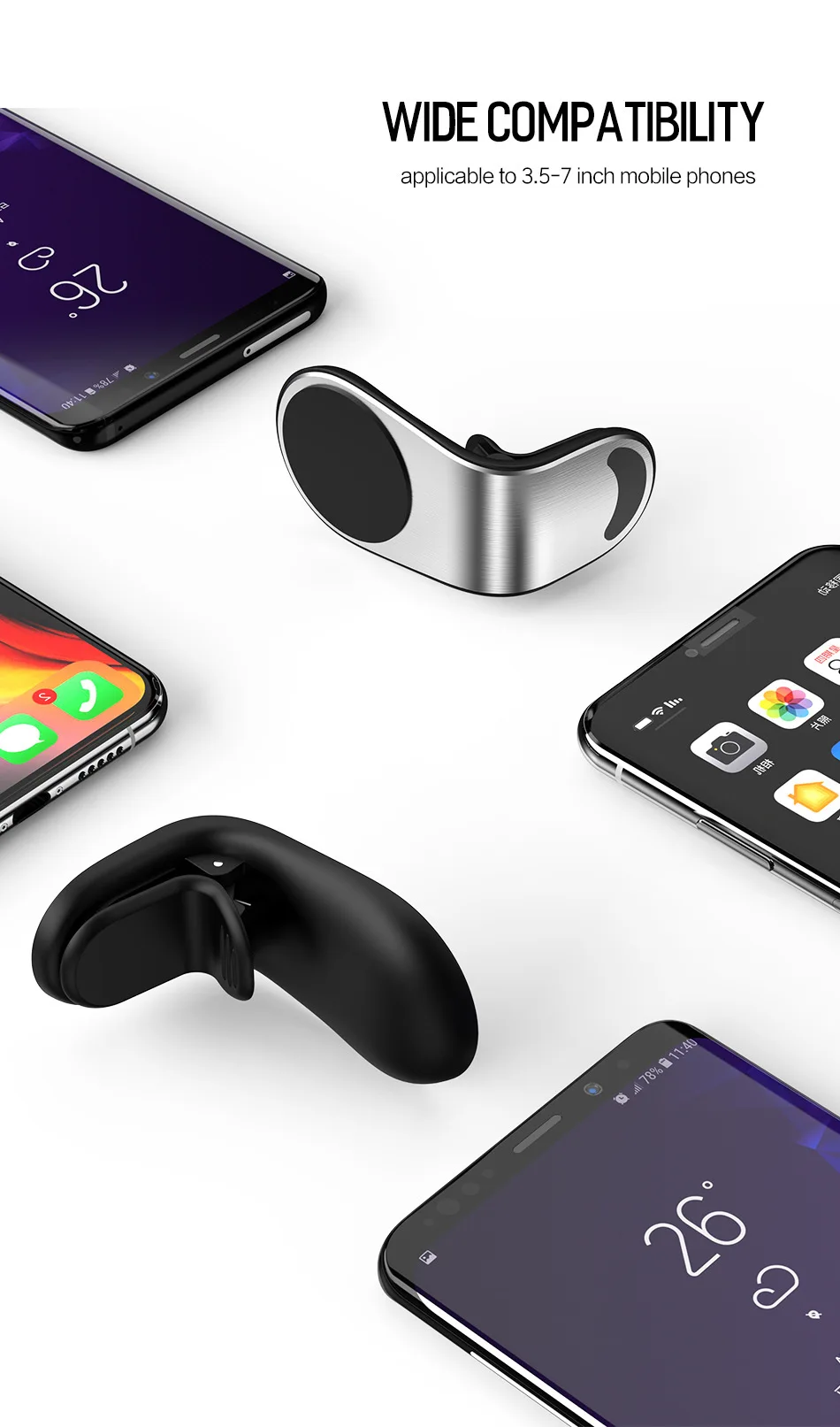 

Mini Round Magnetic Universal Sticker Metal Car Cellphone Car Multi-Function Magnetic Mobile Phone Navigation Bracket