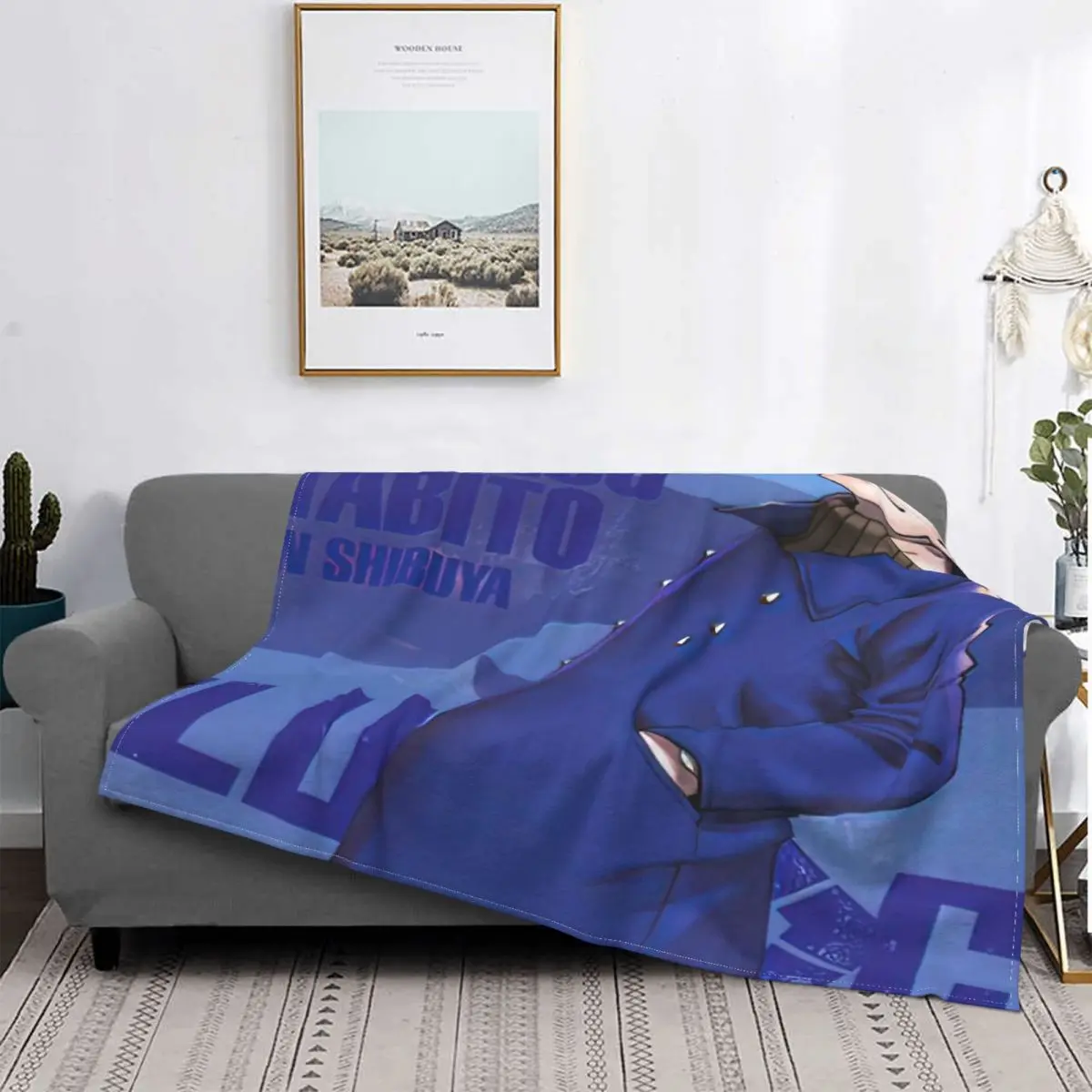 

Karasu-Manta de tela escocesa con cierre azul, colcha térmica para cama, sofá, Picnic