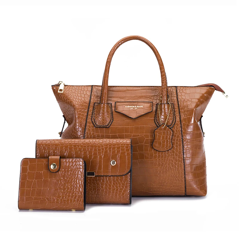 

3 PCS SET High Quality Fashionable Women's Bag 2021 Luxury Handbag Designer Cross Shaped Women's Bag Shoulder Handbag