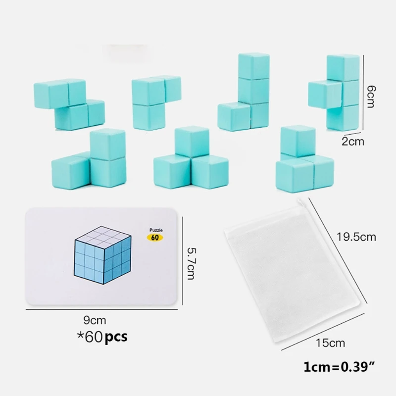 

3D Architectural Model Building Block Variety Geometric Wood Natural Square Cube