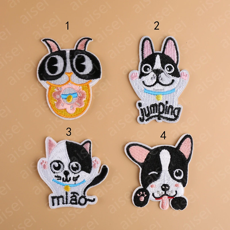 1 шт. мультяшная нашивка с животными вышивка милая собака железная