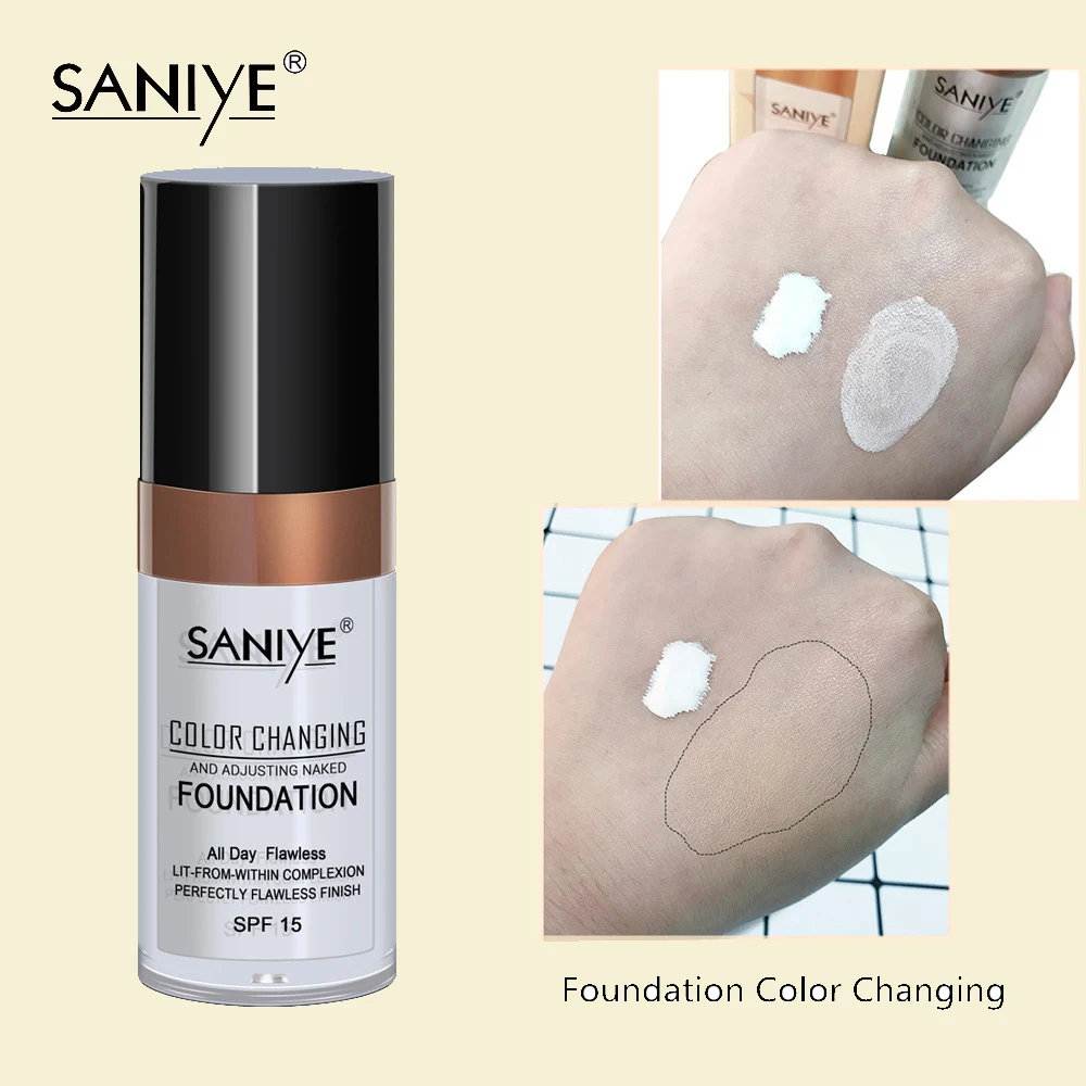 SANIYE меняющая цвет основа для лица макияж жидкое покрытие консилер долговечная