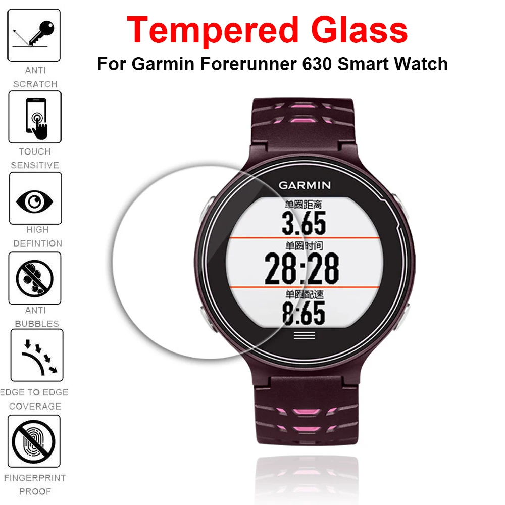 

9H 2.5D Explosion-proof Tempered Glass For Garmin Forerunner 630 Smart Watch Scratch Proof Screen Protector Protective Film