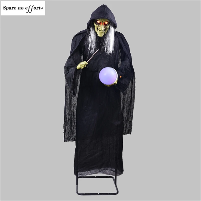 Жуткий Хэллоуин ведьма украшение призрак стоящий страшный реквизиты дом с