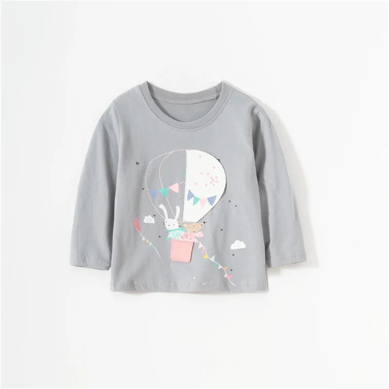 

Malwee Brand 2021 Spring Baby Top Basic Cartoon Embroidery Ba-loon Shirt 100% Pure Cotton Kids Girl Girls Long-Sleeve T-Shirt