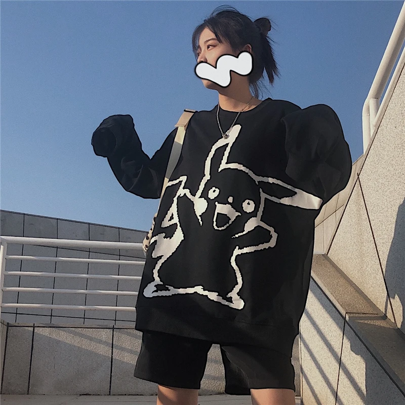 Women Sweetshirts Fall Winter New Plus Size Letter Printing Hoodies Style Loose Long-sleeve Shirt Casual Keep Warm Hoodies Women