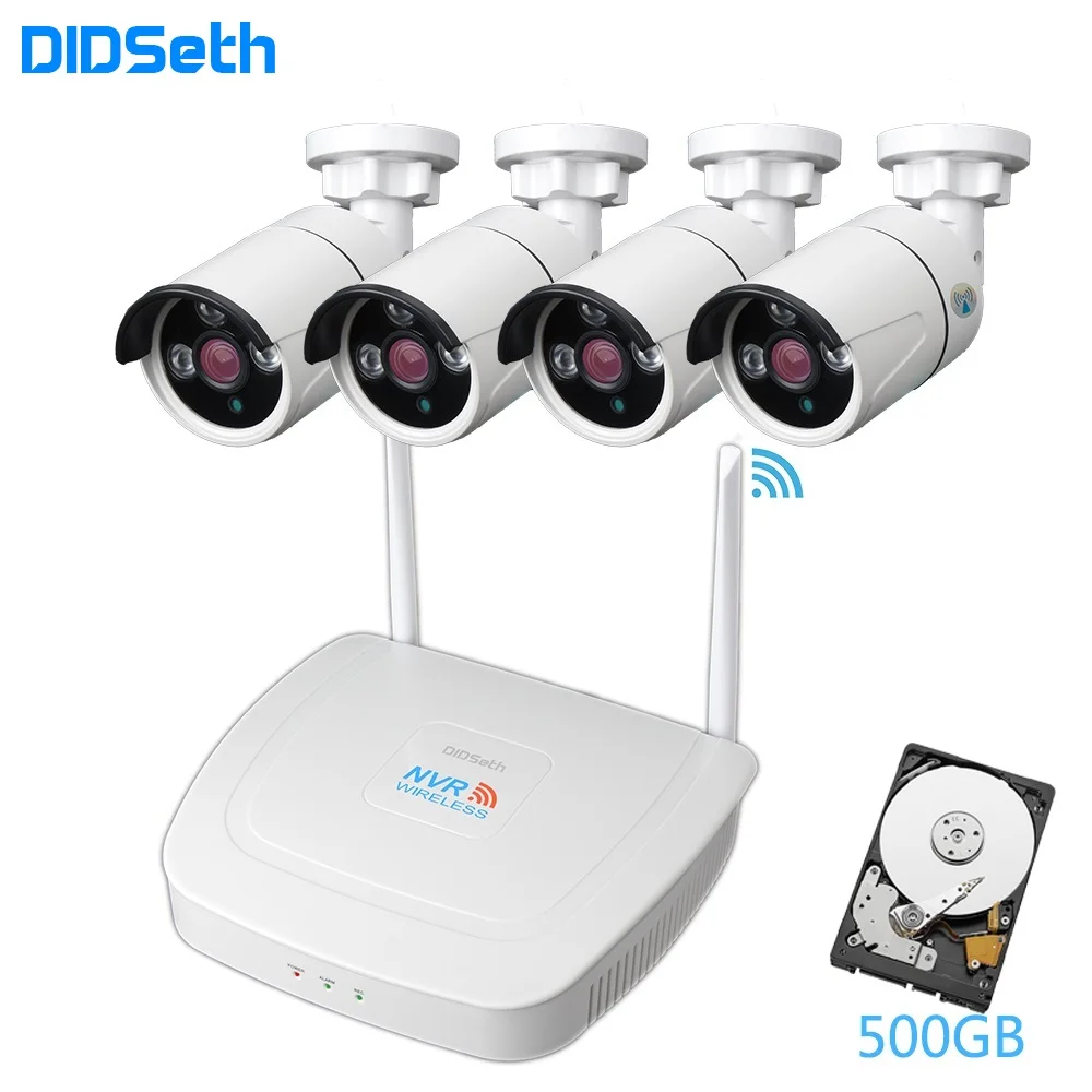 Комплект беспроводного видеорегистратора DIDSeth 4 канала 1080P Wi Fi сетевой