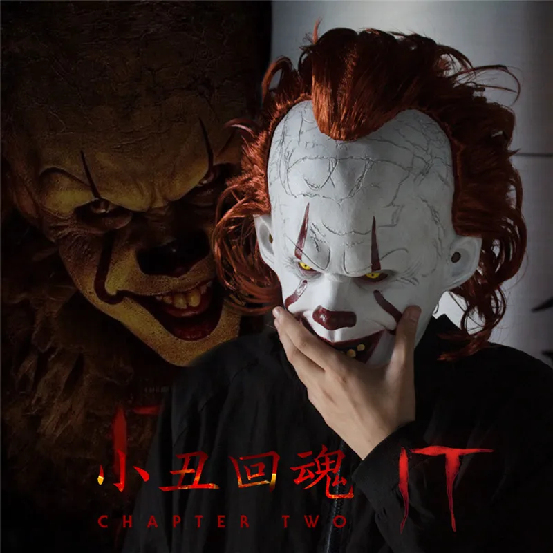 Джокер маска пеннивайза Stephen King It Chapter Two 2 ужас, Костюмированная вечеринка латексные маски шлем клоун Хэллоуин костюм реквизит