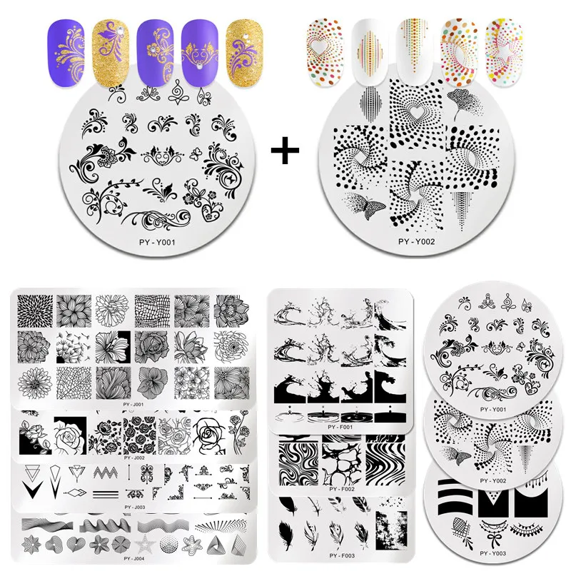 Прямоугольные пластины для штамповки ногтей PICT YOU набор шаблонов из нержавеющей