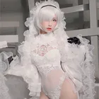 Костюм для косплея игровой NieR Automata 2B, белое, черное свадебное платье, боди, униформа на Хэллоуин, костюм для вечеринки для женщин