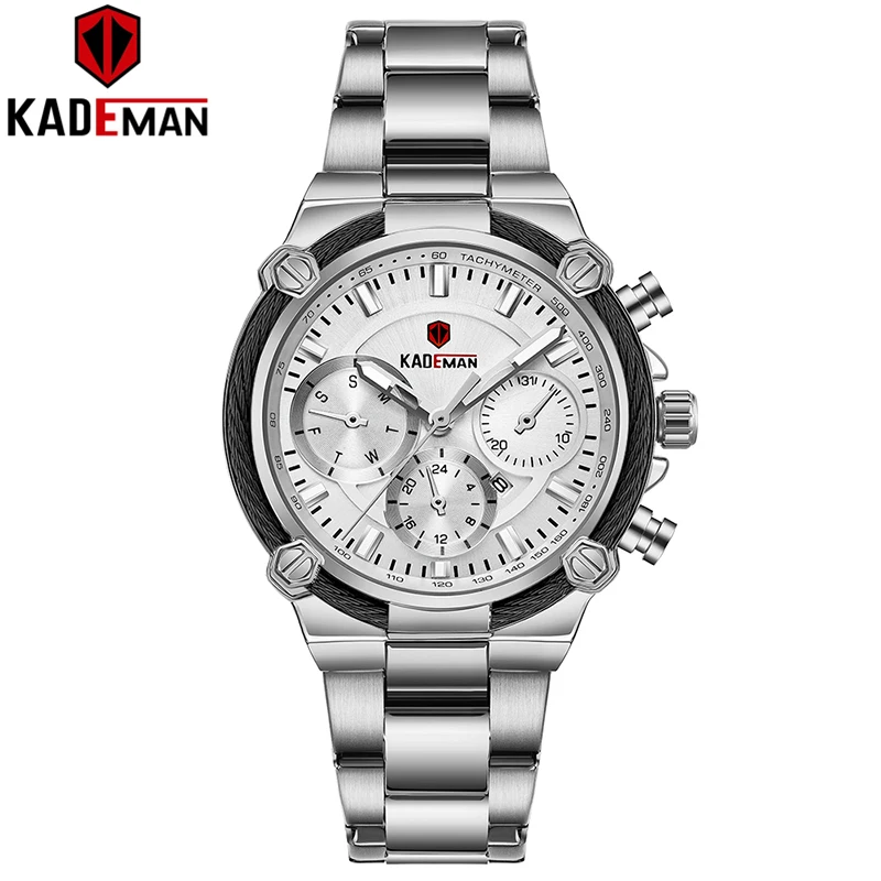 836-SB-W-S KADEMAN женские наручные часы Топ бренд класса люкс бизнес Женские часы 3ATM новые модные женские часы Стальной браслет Relogio Feminno - Цвет: 836-SB-W-S