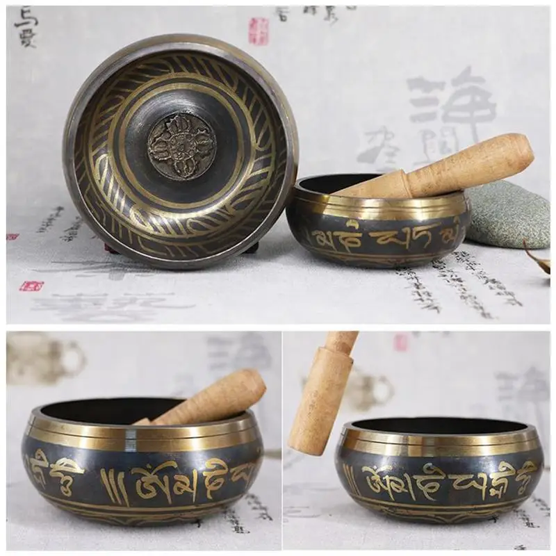 Тибетский пение буддизм Медитация колокольчик ручная чакра латунный духовный
