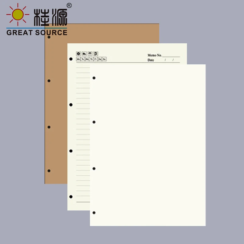 A4 Loose Leaf  Folder Filling Paper4 Ring Binder Refill Paper Kraft Dotted Lined Notebook Paper(5PCS)