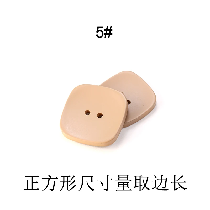 5 6pcs 2 Holes Square Buttons For Clothing Coat Craft Plastic Sewing Resin Button Baby kids Suit Garments 20mm 25mm Needlework JOD - Color: 5