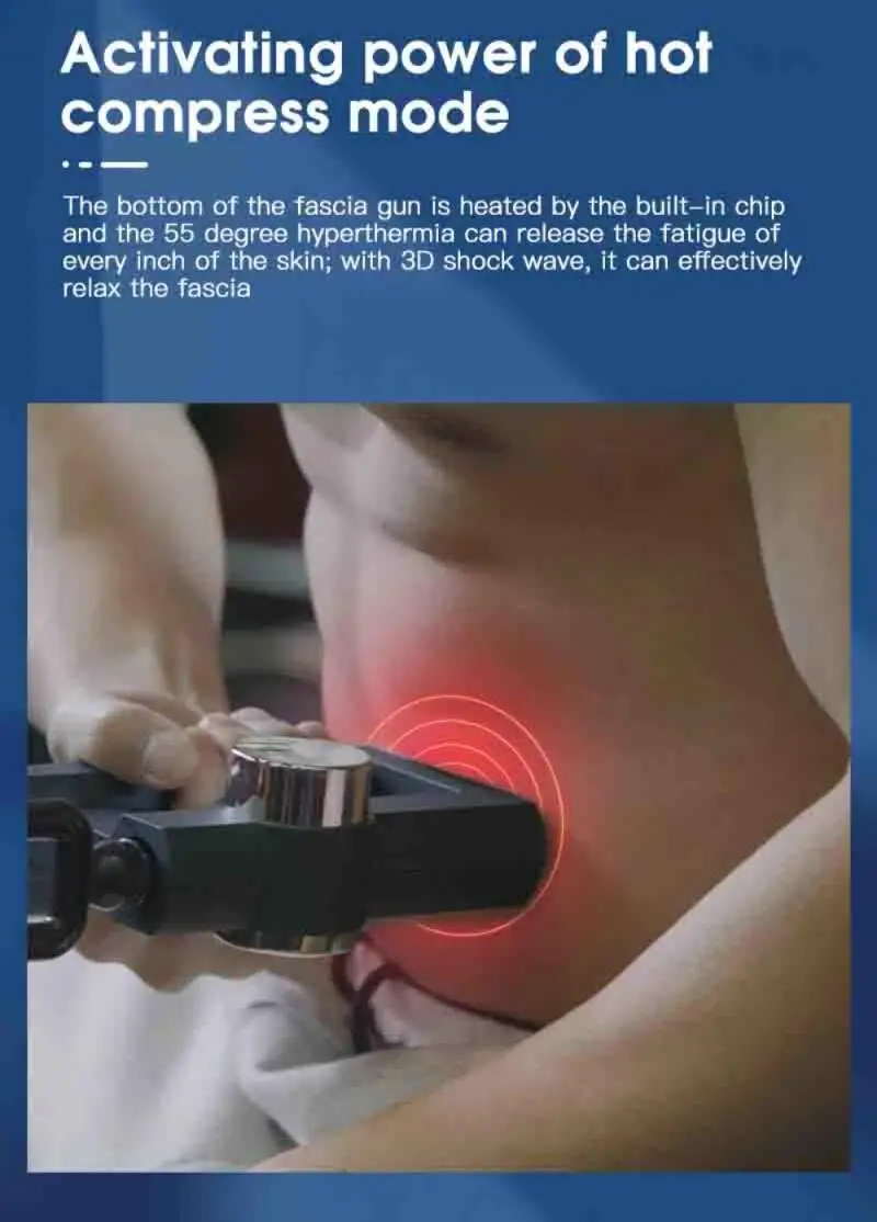 

Hot Compress Massage Gun LCD Display Heating Therapy Massage Fascia Gun Powerful Brushless Tool For Body Massage Relax Fitness