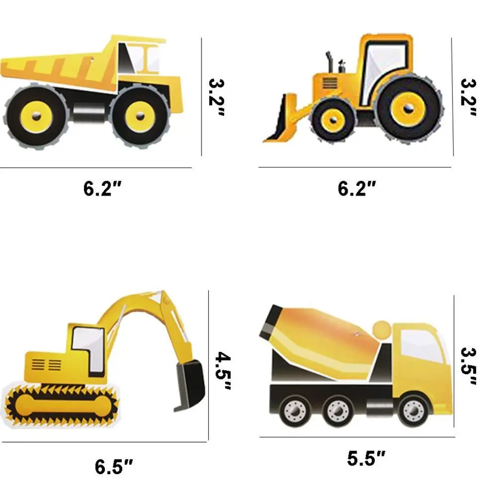 3d наклейки на стену экскаватор спираль висячие украшения строительство для