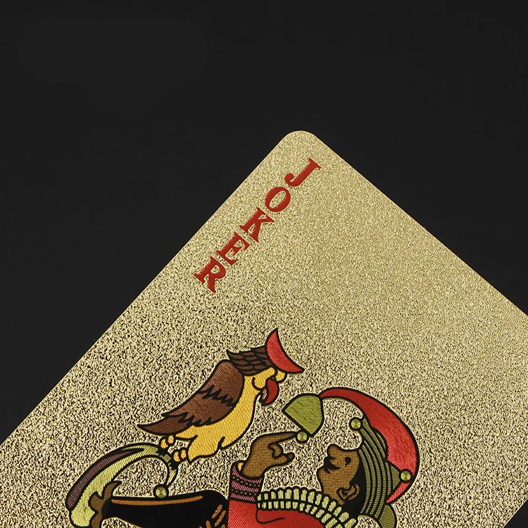 Одна колода Золотая фольга покер в европейском стиле пластиковые игральные