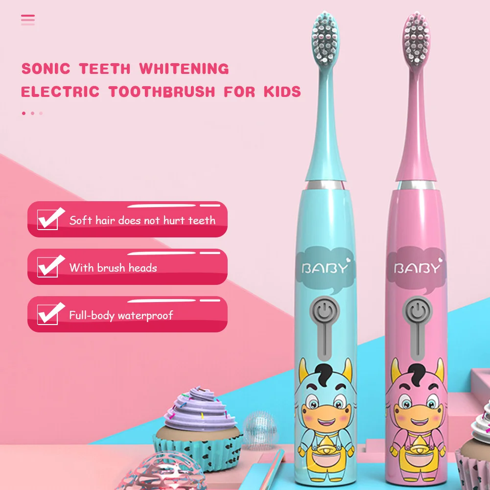 

OralB Electric Toothbrush for Children Gum Care Rotation Vitality Cartoon Oral Health Soft Tooth Brush for Kids Battery Powered