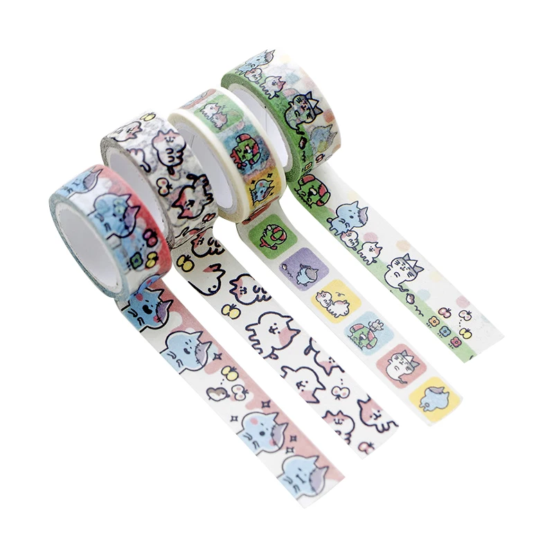 Маскирующая лента японский милый скотч с принтом &quotКошка&quot наклейки креативный