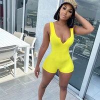fitness casual playsuit bodysuit women clothes sleeveless v neck rompers womens jumpsuit shorts sportwear overalls for women